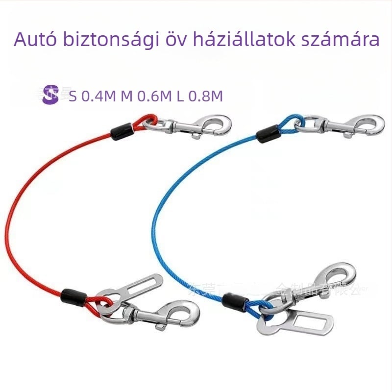 Kisállat biztonsági öv autó kutya utazó autó vonókötél fix csattal harapásgátló drótkötél kutyakötél Amazon