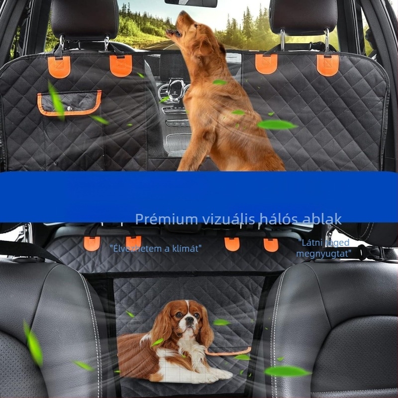 600D steppelt pamut autós, határokon átnyúló kisállat-kellékek, szennyeződésmentes és vízálló kutyaszőnyeg hátsó ülésre, autós kutyaszőnyeg hátsó ülésre