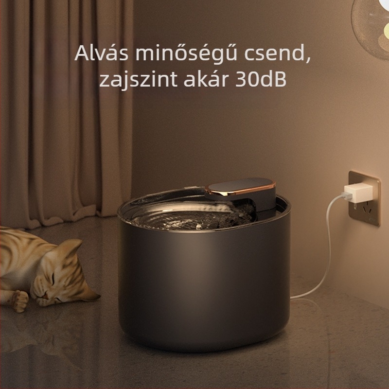 Állateledel vízadagoló dugaszolható némító aktív szénszűrő automatikus keringetésű 3L nagy kapacitású macskák és kutyák küldhetők