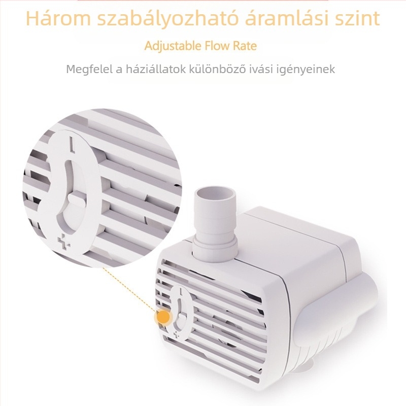 Kisállat vízadagoló tartozékok vízpumpa usb5v pamuttal és lámpával állítható vízáramlási bevágás víz kikapcsolása csendes kefe nélküli