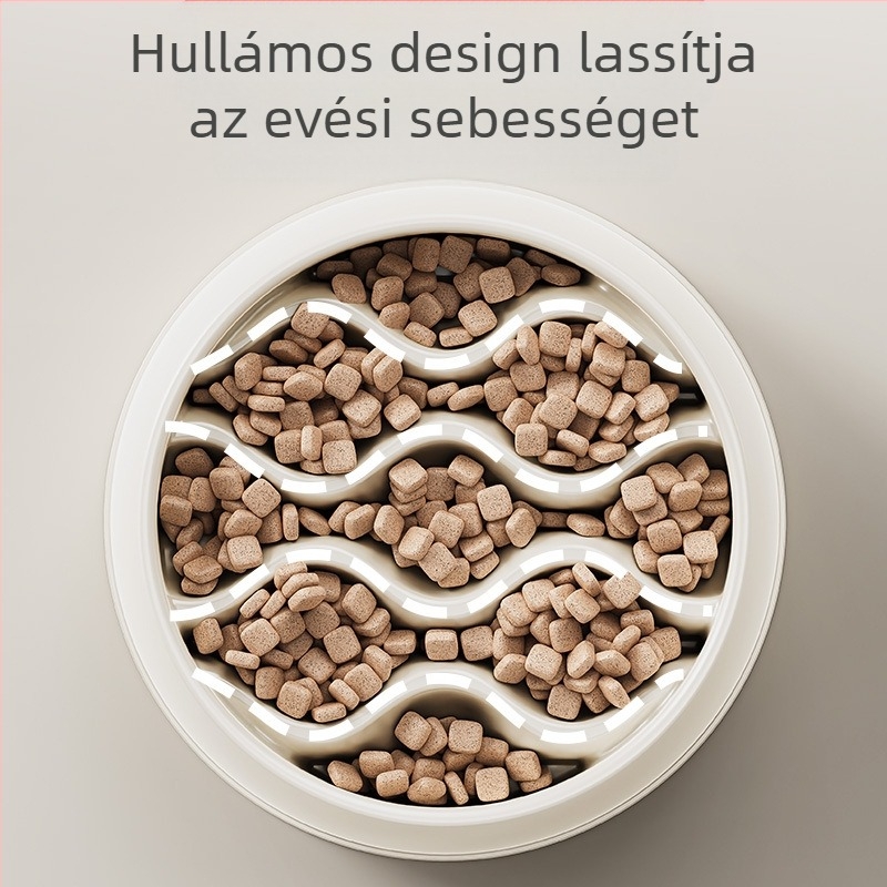 Nagy Kapacitású Macskatál, Vastag Macskatál, Fröccsenésgátló Dupla Tál, Állateledel Tál, Etetőtál, Lassú Evésű Tál, Fulladásgátló Lassú Etetésű Tál