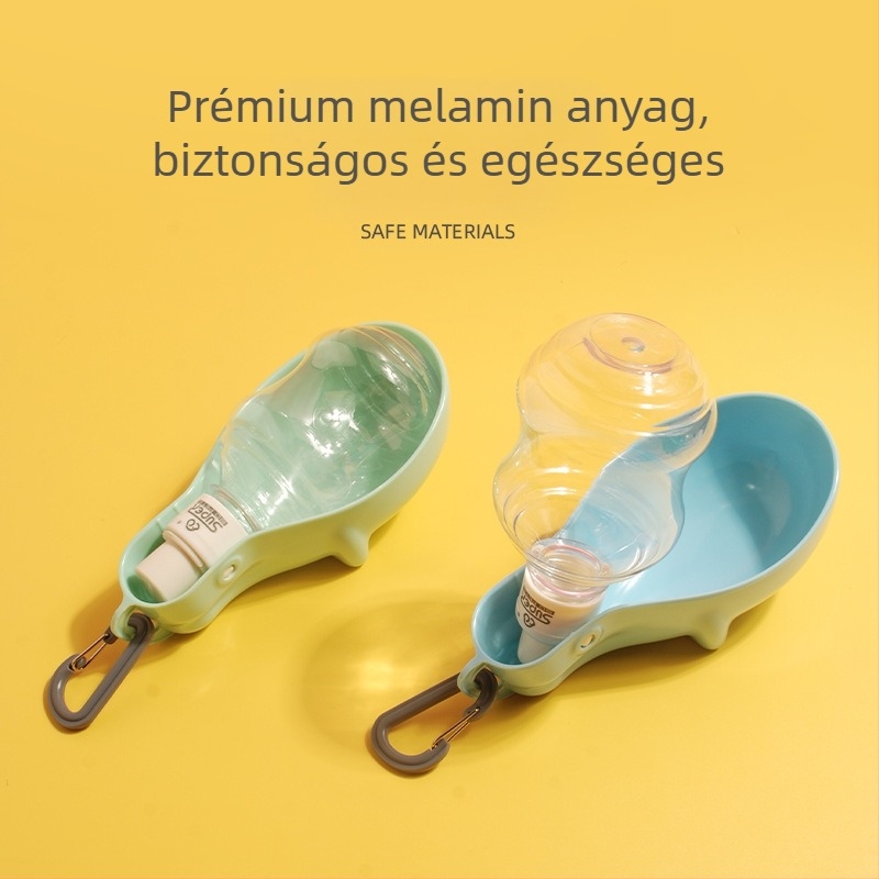 Hupu kutya ivópalack, hordozható kutyasétáltató mackó ivókút, kisállat-kiránduló kellékek, macska ivóvíz pohár