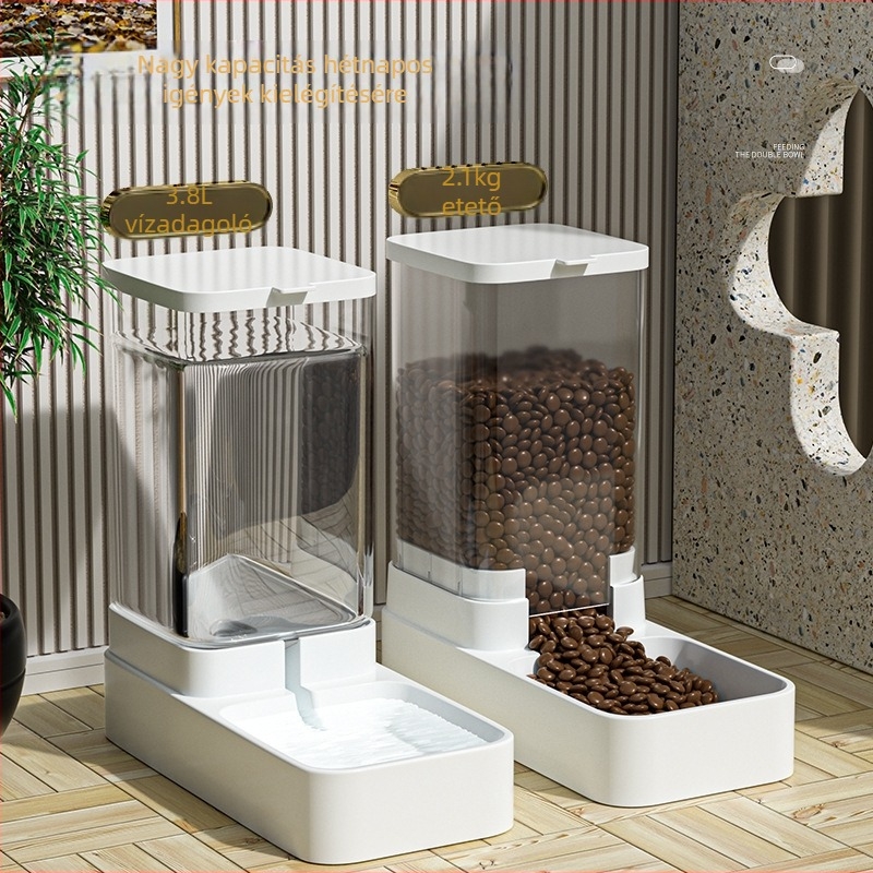 Kisállat automata etető macska itató kutyatál közepes kutya itató medence kombinált gabonatároló hordó