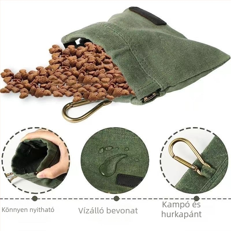 Határokon átnyúló, új kisállat-etetőzsák, deréktáska, kisállateledel-akasztó táska