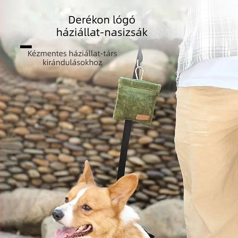 Határokon átnyúló, új kisállat-etetőzsák, deréktáska, kisállateledel-akasztó táska