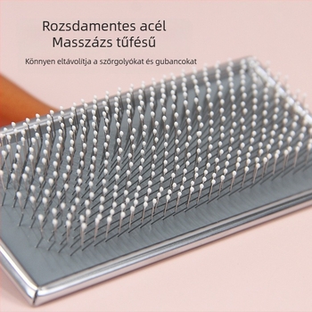 Bobo kisállat tűfésű kutya szépségápolási fésű macska szőrtelenítő fésű fa nyéllel tűfésű macska kutya szőrtelenítő szőrtelenítő kefe