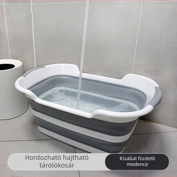 Többfunkciós összecsukható gyermek fürdőkád kreatív összecsukható piszkos kosár háztartási kisállat fürdőkád vegyes tároló kosár