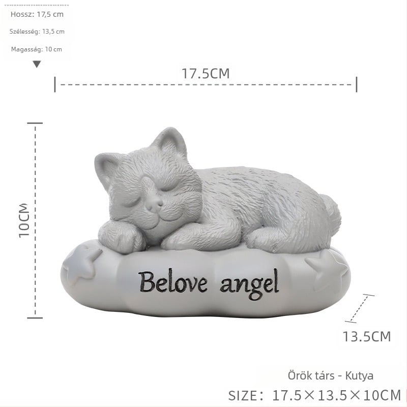 Határokon átnyúló állati gyanta utánzatú kő kisállat emlék urna angyal kutya macska kisállat hamvasztó doboz nagykereskedelem