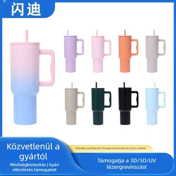 Határokon átnyúló új termék, harmadik generációs, 40 oz-os fogantyúval ellátott autós pohár, 304 rozsdamentes acél termoszpohár, nagy kapacitású autós jégpohár