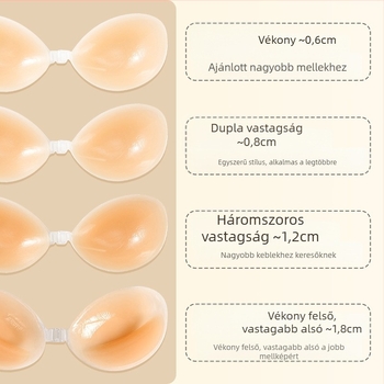 Szilikon mellfolt női szilikon láthatatlan melltartó vastagított push-up mellfolt pánt nélküli fehérnemű szilikon melltartó raktáron