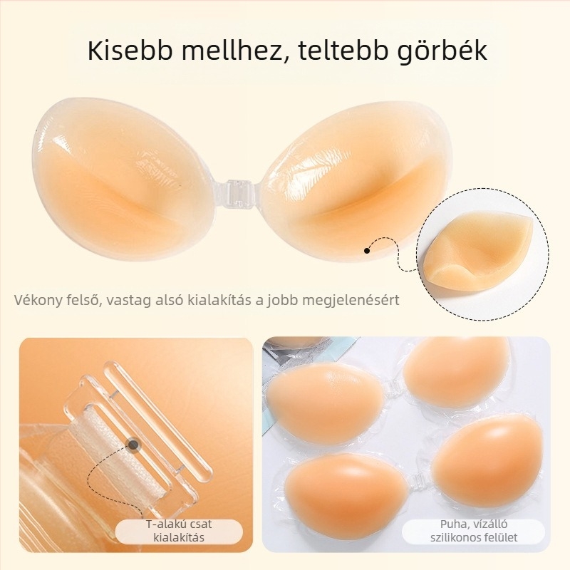Szilikon mellfolt női szilikon láthatatlan melltartó vastagított push-up mellfolt pánt nélküli fehérnemű szilikon melltartó raktáron