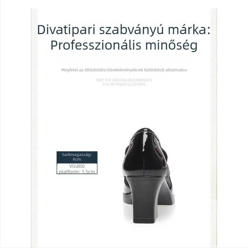 Hálós divatos magas sarkú cipők nőknek 2024 nyári üreges valódi puha bőr cipők középsarkú puha bőr puha talp vastag sarkú mokaszinok