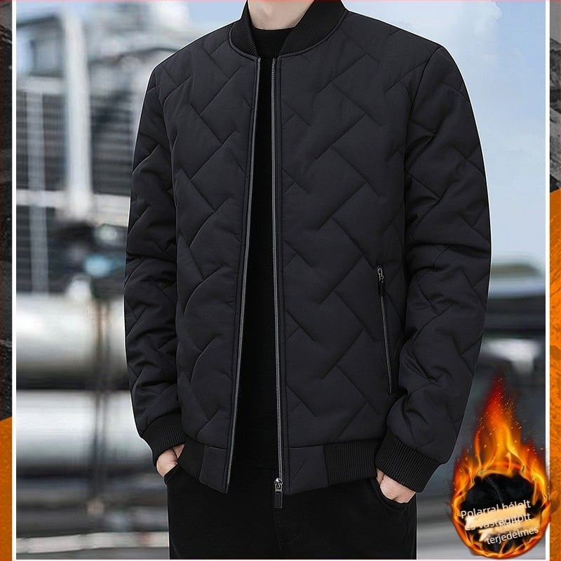 Amerikai férfi pamutbélésű kabát Plus Fertilizer plus size téli kabát Férfi meleg, hétköznapi, pamutbélésű kabát Férfi függőleges galléros dzseki Pamutbélésű kabát