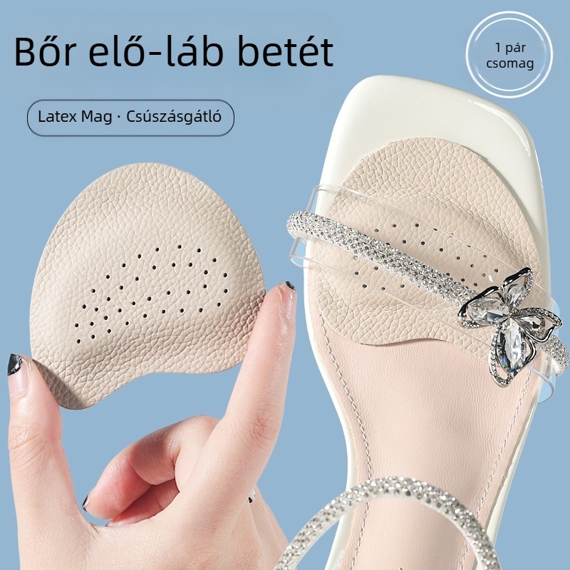 Szandálok Csúszásgátló betét Női Magassarkú Szandálok Lábfejvédő Fájdalomcsillapító Izzadásgátló Csúszásgátló Méretcsökkentett Öntapadós Marhabőr Félméretű betét Nyári