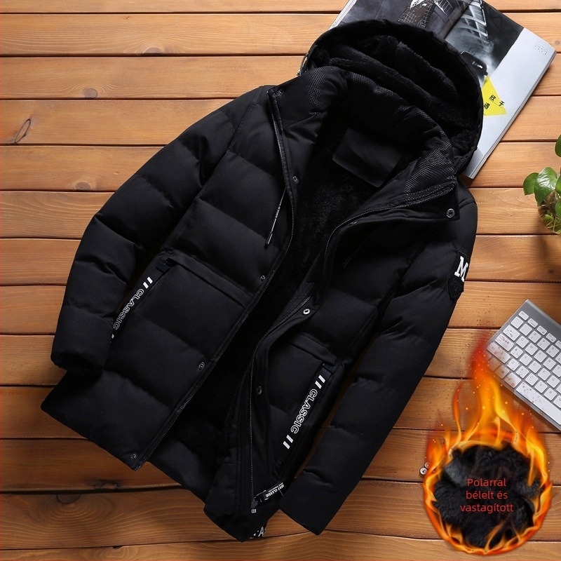 Középkorú és idős apáknak való ruházat férfi téli polár bélésű vastag meleg pamuttal bélelt lezser bő pamuttal bélelt apáknak való férfi ruházat