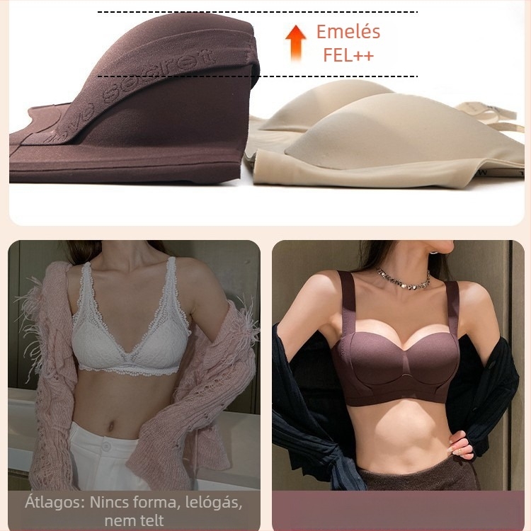 Női alsónemű kis mellű push-up nagy húzódzkodásos megereszkedésgátló összecsukott melltartó állítható acélgyűrűs nyommentes melltartó