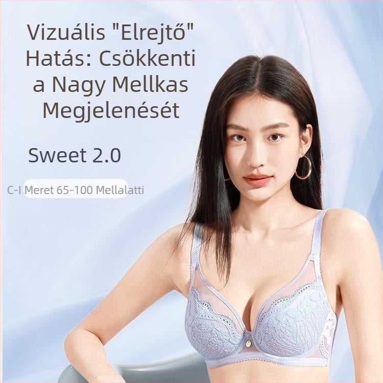 TikTok Explosions [Enyhén édes, ultravékony 2.0] Teljes kosaras alsónemű, nagy mellű, kicsi, szexi, csipkés, édes melltartó