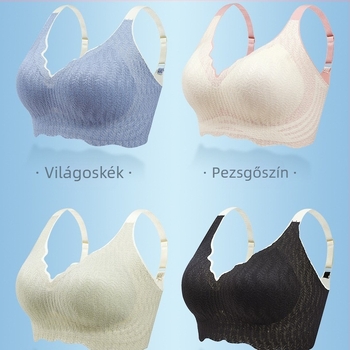 M-6XL méretű, teljes kosaras, puha tartású alsónemű, nagy mellkasú, varrás nélküli, négysoros, csatos, emelő zselés ragasztós melltartó gyárilag