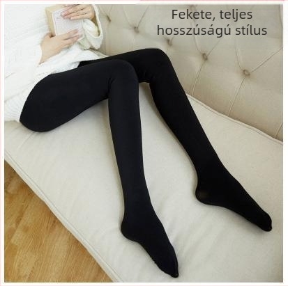 Polár bélésű, nagy rugalmasságú kötött felsőruházati leggings őszre és télre, vastagított, csupasz lábú illúziós egyrészes nadrág, varrás nélküli és meleg