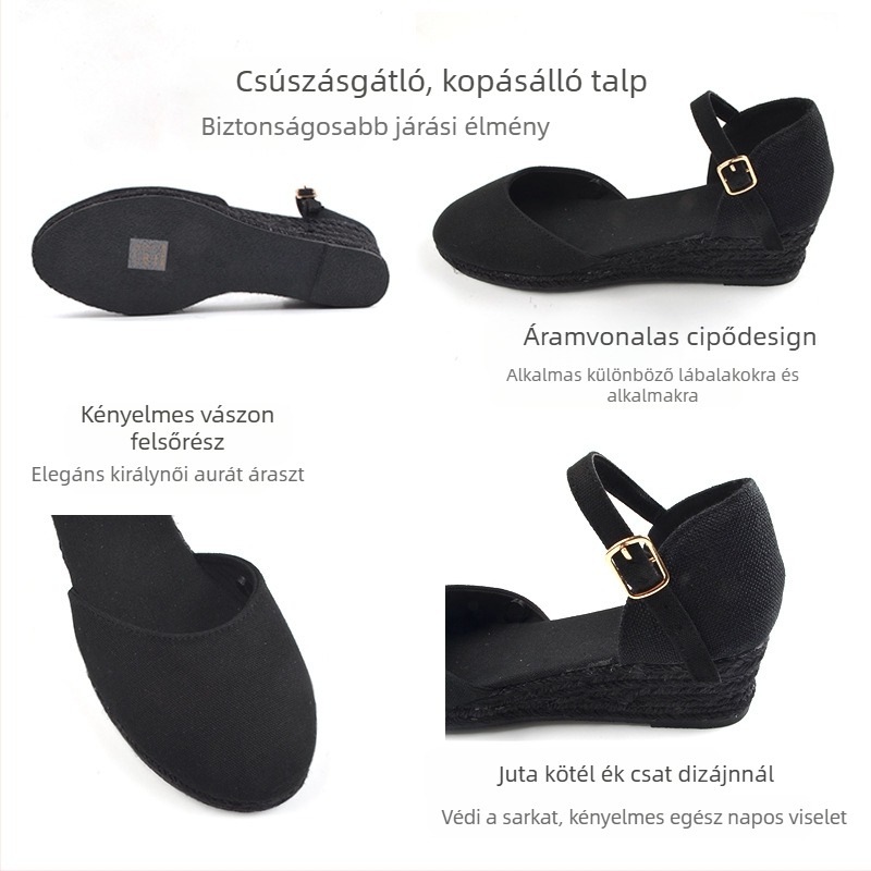 Határokon átnyúló 2025-ös új nyári divatos éksarkú szandálok női baotou cipők espadrillák éksarkúak