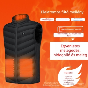 Ifjúsági fűtési zóna 9 mellény Férfi intelligens töltés ujjatlan gallér elektromos fűtés középkorú és idős mellény fűtőmellény