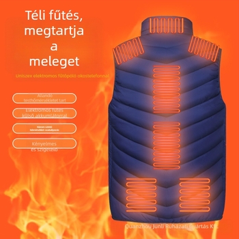 Ifjúsági fűtési zóna 9 mellény Férfi intelligens töltés ujjatlan gallér elektromos fűtés középkorú és idős mellény fűtőmellény