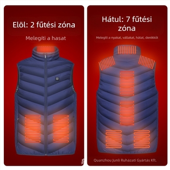 Ifjúsági fűtési zóna 9 mellény Férfi intelligens töltés ujjatlan gallér elektromos fűtés középkorú és idős mellény fűtőmellény
