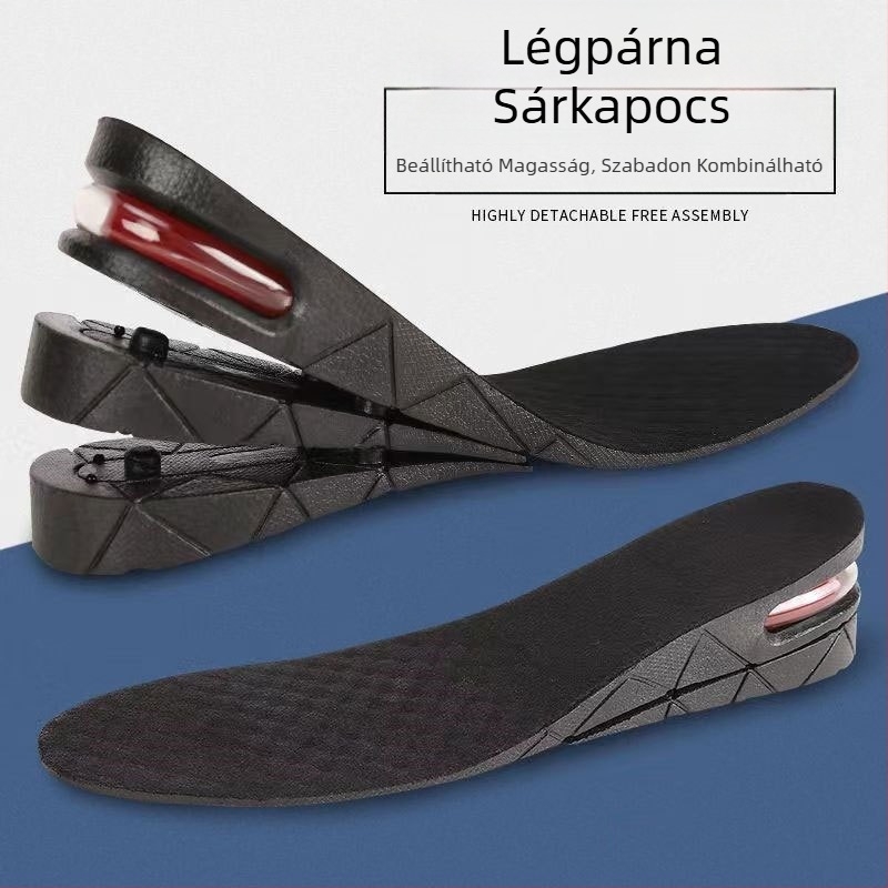 Férfi és női belső, magasító talpbetét, sporttal, ütéscsillapító, láthatatlan légpárnás, magasító párna, teljes párna, többrétegű, kivehető félpárna