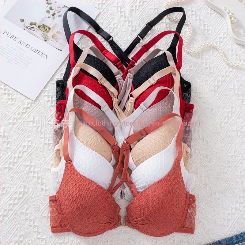 Határokon átnyúló, plus size európai és amerikai Temu melltartó merevítővel, elülső kapoccsal, fokozott tartást biztosító, keresztbe húzott hátú kialakítással, hát nélküli, kiemeli a kebleket