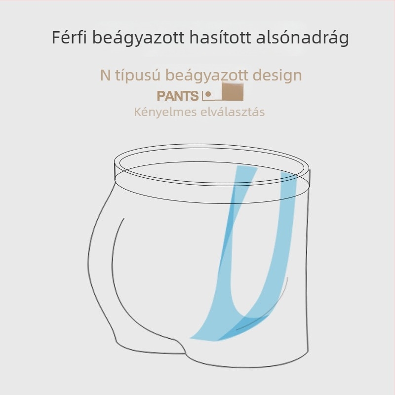 Golyó alakú, elválasztott, szexi alsónemű, járásgátló, férfi U-konvex boxeralsó, férfi középderekú, légzsebes belső nadrág