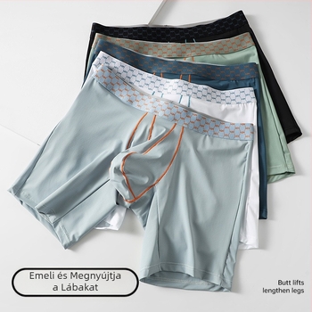 Amazon férfi ötpontos nadrág, kontrasztos színű, jégselyem, középderekú, lélegző, kopásálló, plus size boxeralsó