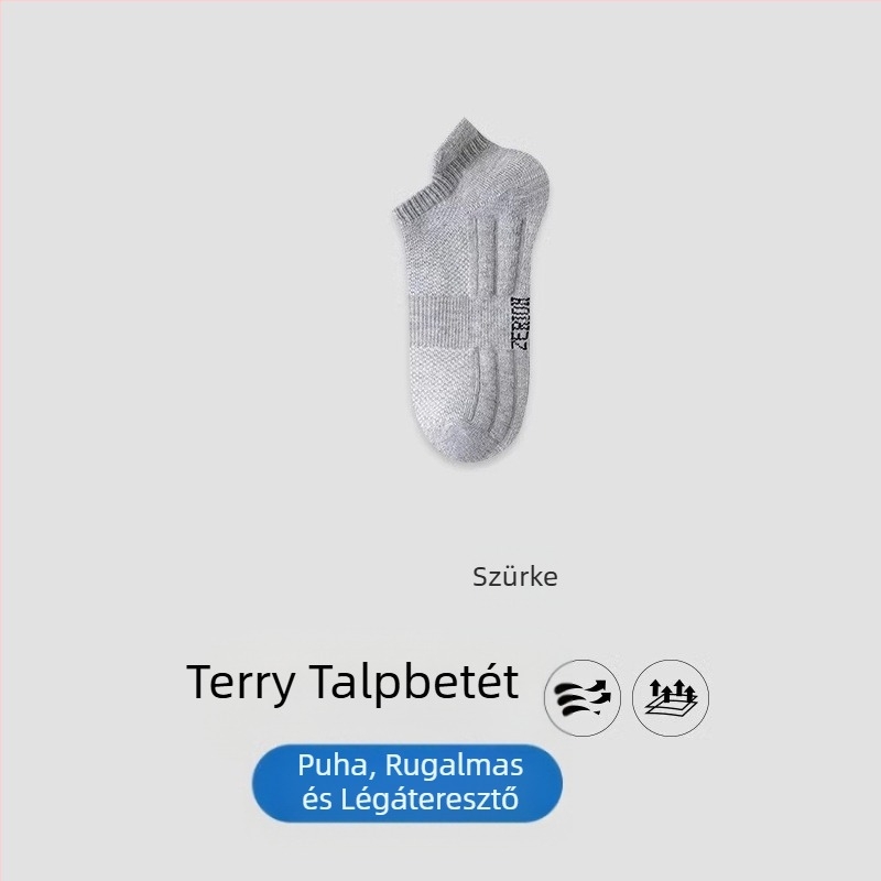 Zhuji zokni férfi rövid zokni nyári vékony pamut dezodor izzadságelnyelő sport fiúknak nyári fekete-fehér rövid cső tide