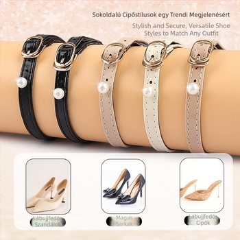 Francia egyszerű gyöngypántos vastag sarokú, hegyes orrú szandál, beépítés nélküli cipők, nagyméretű, kisméretű, leesésgátló sarokpánttal