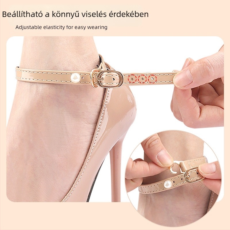 Francia egyszerű gyöngypántos vastag sarokú, hegyes orrú szandál, beépítés nélküli cipők, nagyméretű, kisméretű, leesésgátló sarokpánttal