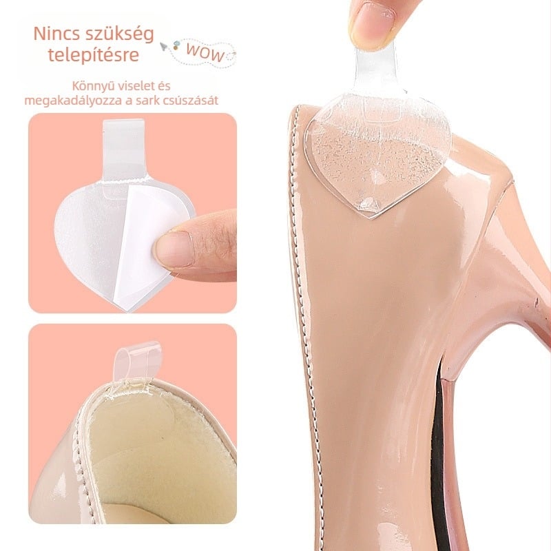 Magas sarkú cipő, csipke, kerek, gyöngycsatos sarok, leesésgátló sarok a boka körül, leesésgátló gyöngyfűzős cipőpánt