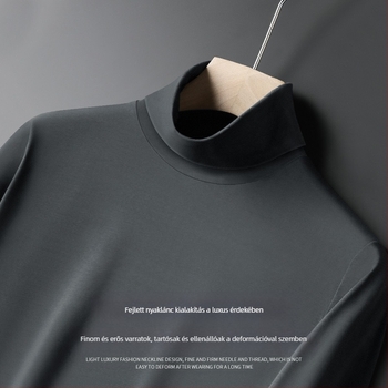 50-es évekbeli Skin-Fribottomly modális férfi hosszú ujjú póló, garbó, alsó rész, akadálymentesített, luxus testhezálló belső felső, hétköznapi hosszú ujjú férfi ing