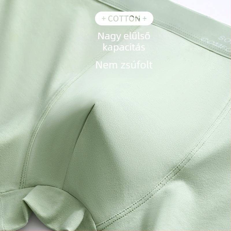 Yalu férfi pamut boxer brief – lélegző, antibakteriális, izzadságot felszívó, középmagas derékhossz, egyszínű, nagy méret