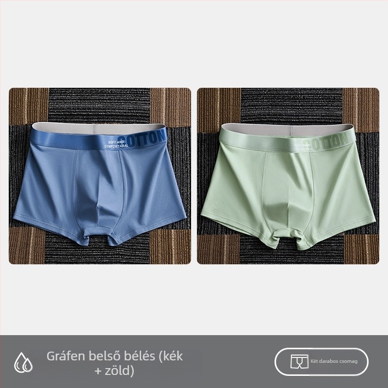 Yalu férfi pamut boxer brief – lélegző, antibakteriális, izzadságot felszívó, középmagas derékhossz, egyszínű, nagy méret