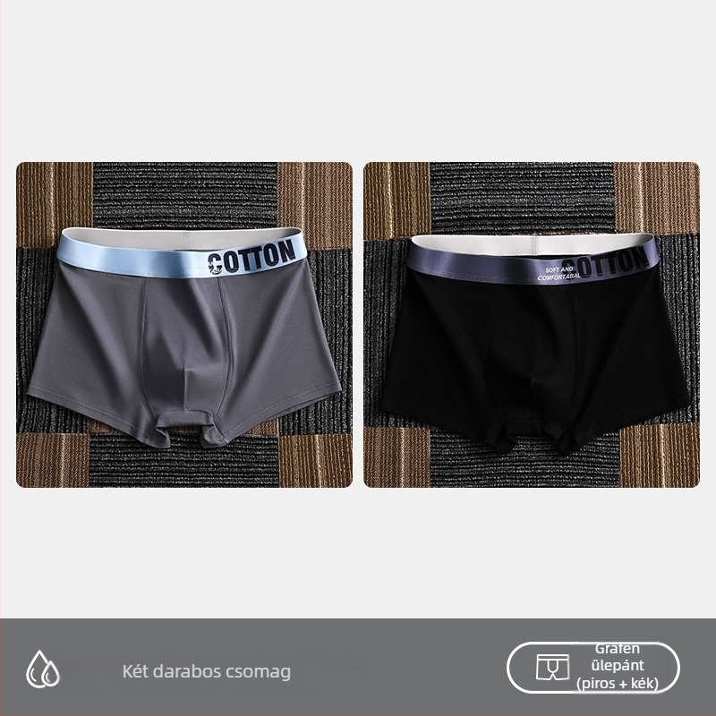 Yalu férfi pamut boxer brief – lélegző, antibakteriális, izzadságot felszívó, középmagas derékhossz, egyszínű, nagy méret