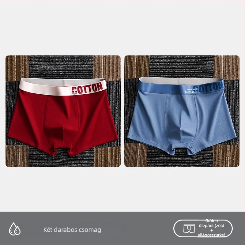 Yalu férfi pamut boxer brief – lélegző, antibakteriális, izzadságot felszívó, középmagas derékhossz, egyszínű, nagy méret