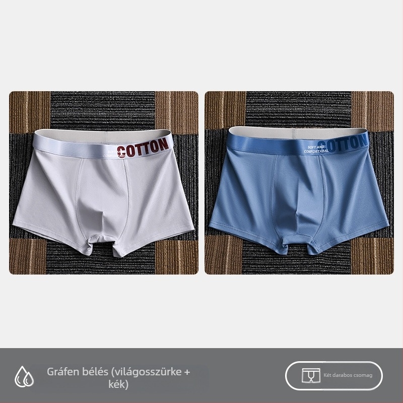 Yalu férfi pamut boxer brief – lélegző, antibakteriális, izzadságot felszívó, középmagas derékhossz, egyszínű, nagy méret