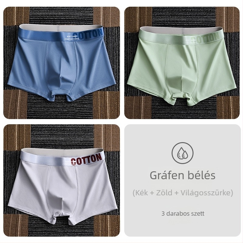 Yalu férfi pamut boxer brief – lélegző, antibakteriális, izzadságot felszívó, középmagas derékhossz, egyszínű, nagy méret