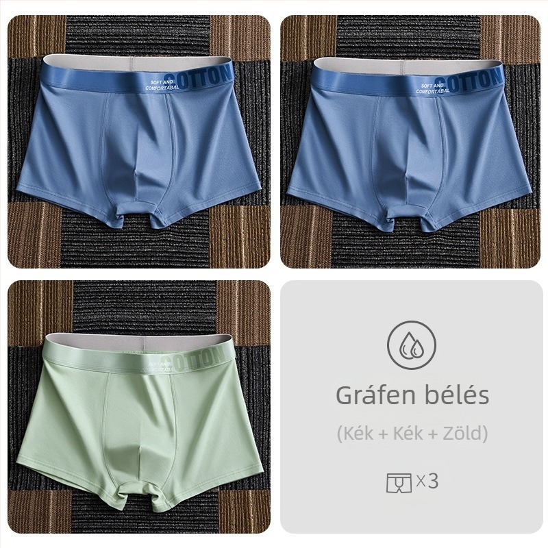 Yalu férfi pamut boxer brief – lélegző, antibakteriális, izzadságot felszívó, középmagas derékhossz, egyszínű, nagy méret