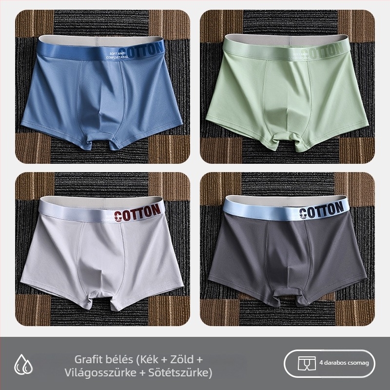 Yalu férfi pamut boxer brief – lélegző, antibakteriális, izzadságot felszívó, középmagas derékhossz, egyszínű, nagy méret