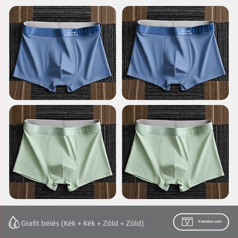 Yalu férfi pamut boxer brief – lélegző, antibakteriális, izzadságot felszívó, középmagas derékhossz, egyszínű, nagy méret