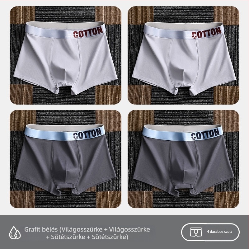 Yalu férfi pamut boxer brief – lélegző, antibakteriális, izzadságot felszívó, középmagas derékhossz, egyszínű, nagy méret