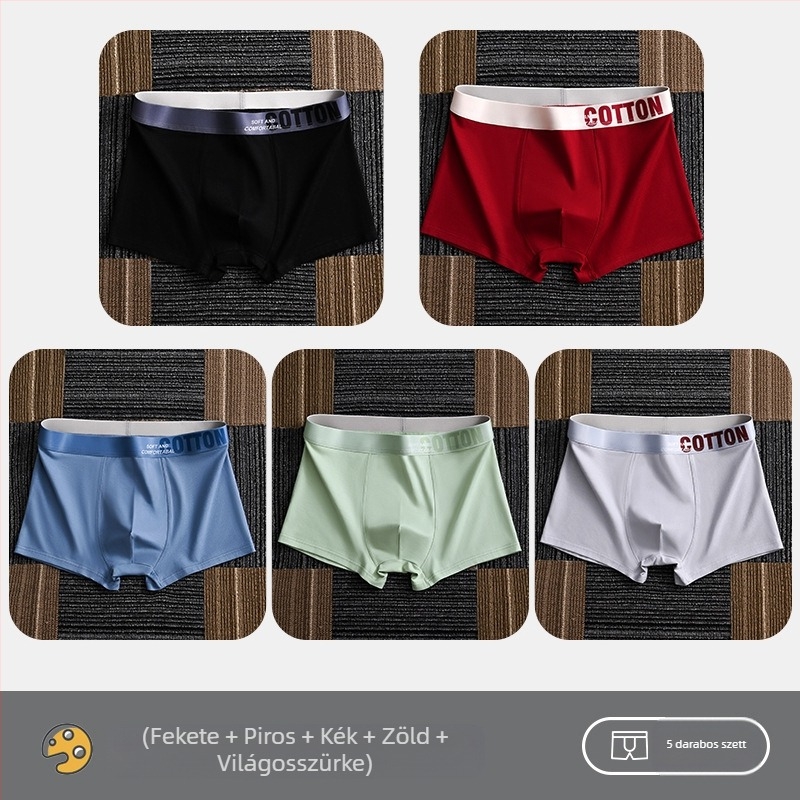 Yalu férfi pamut boxer brief – lélegző, antibakteriális, izzadságot felszívó, középmagas derékhossz, egyszínű, nagy méret