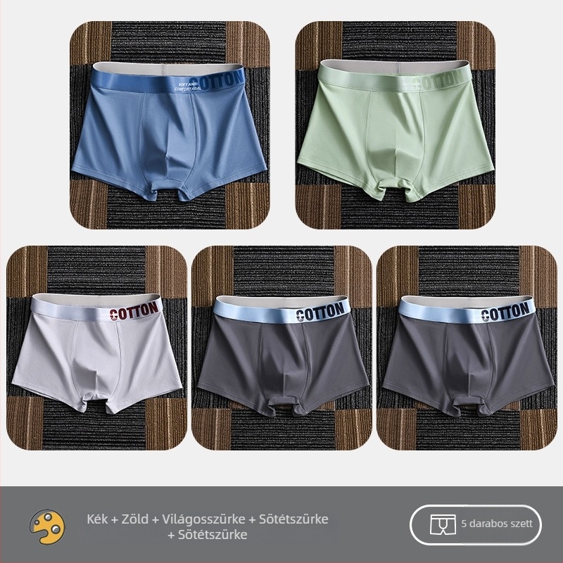 Yalu férfi pamut boxer brief – lélegző, antibakteriális, izzadságot felszívó, középmagas derékhossz, egyszínű, nagy méret
