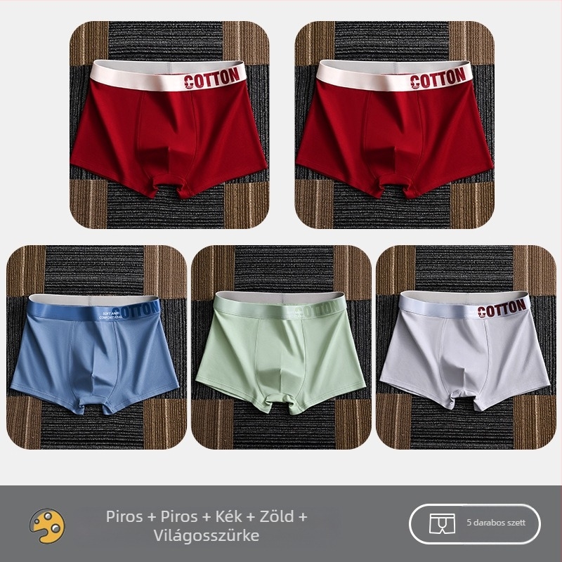 Yalu férfi pamut boxer brief – lélegző, antibakteriális, izzadságot felszívó, középmagas derékhossz, egyszínű, nagy méret