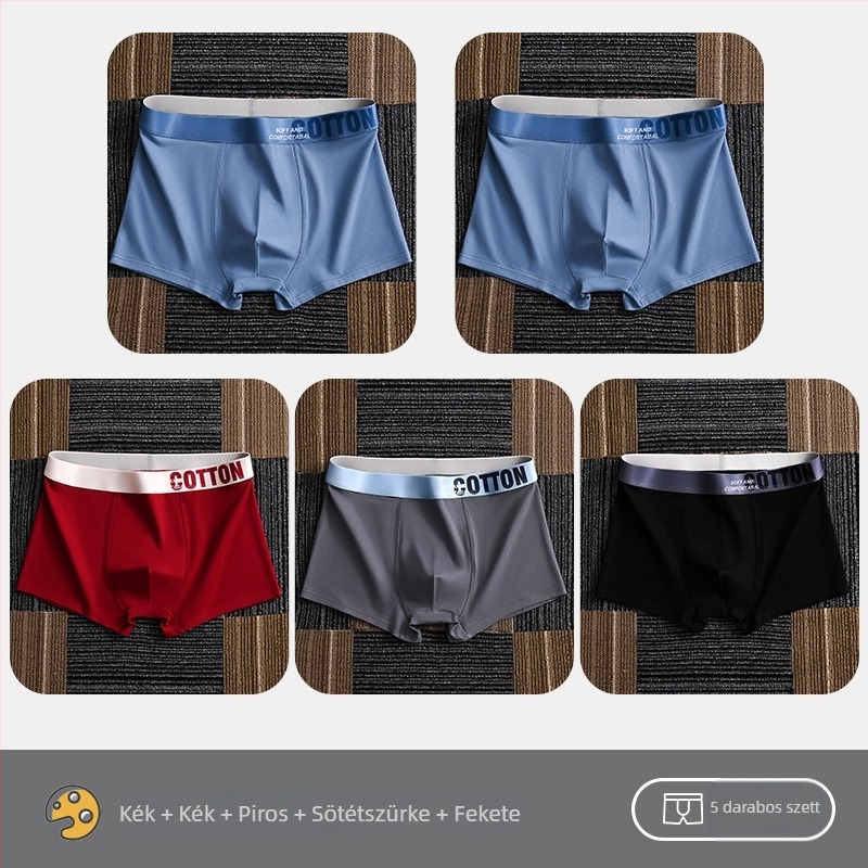 Yalu férfi pamut boxer brief – lélegző, antibakteriális, izzadságot felszívó, középmagas derékhossz, egyszínű, nagy méret